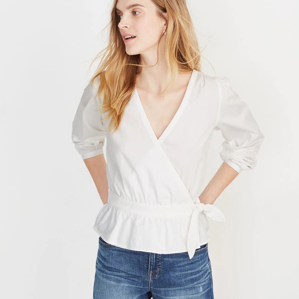 Madewell | White Wrap Top